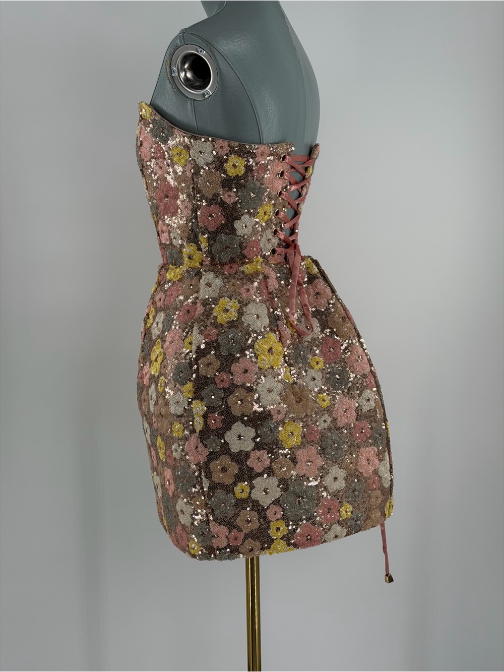 🆕 BRONX & BANCO 🧿 NWOT Maraya Floral Sequin Mini Dress, Yellow Multi, Sz M US6 - Picture 11 of 17